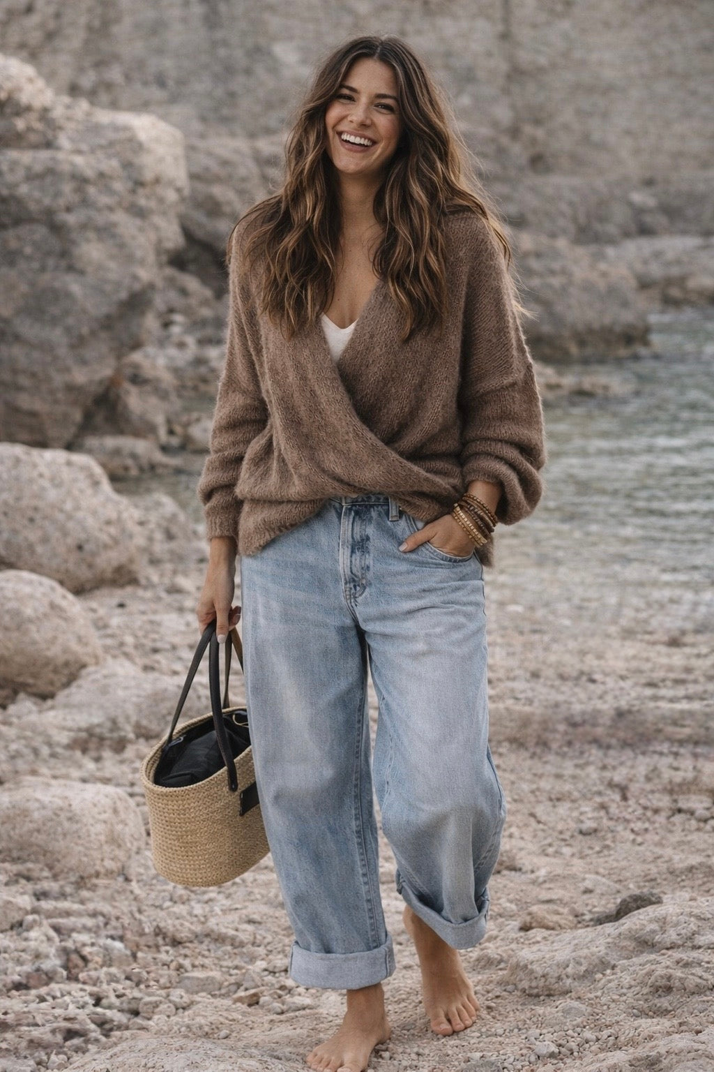 Vest Sara warm taupe