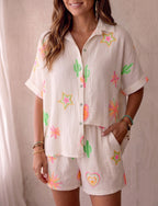 Bluse Mousseline Pfirsich