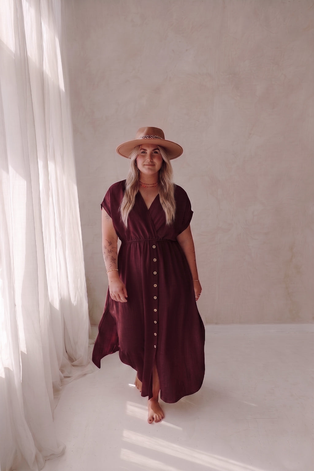 STUDIO PIECE ⚡ Soof burgundy dress