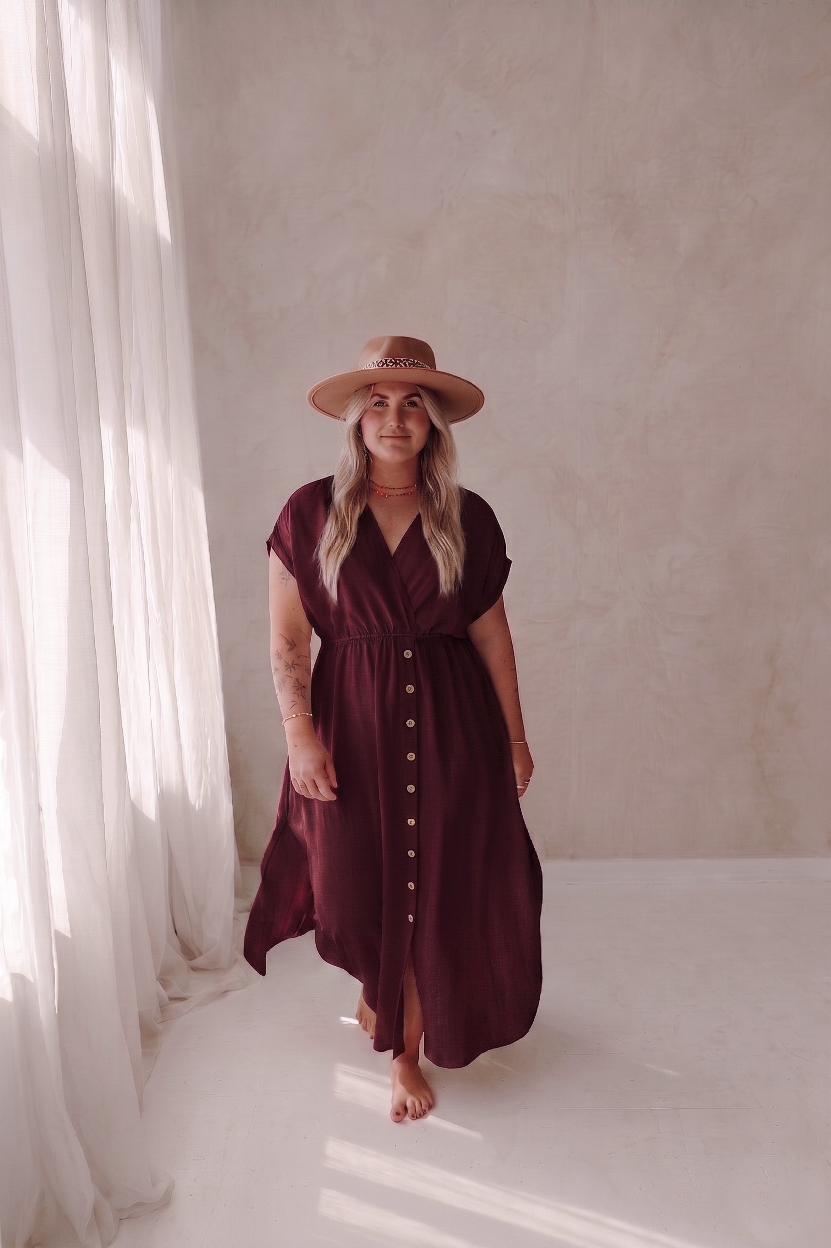 STUDIO PIECE ⚡ Soof burgundy dress
