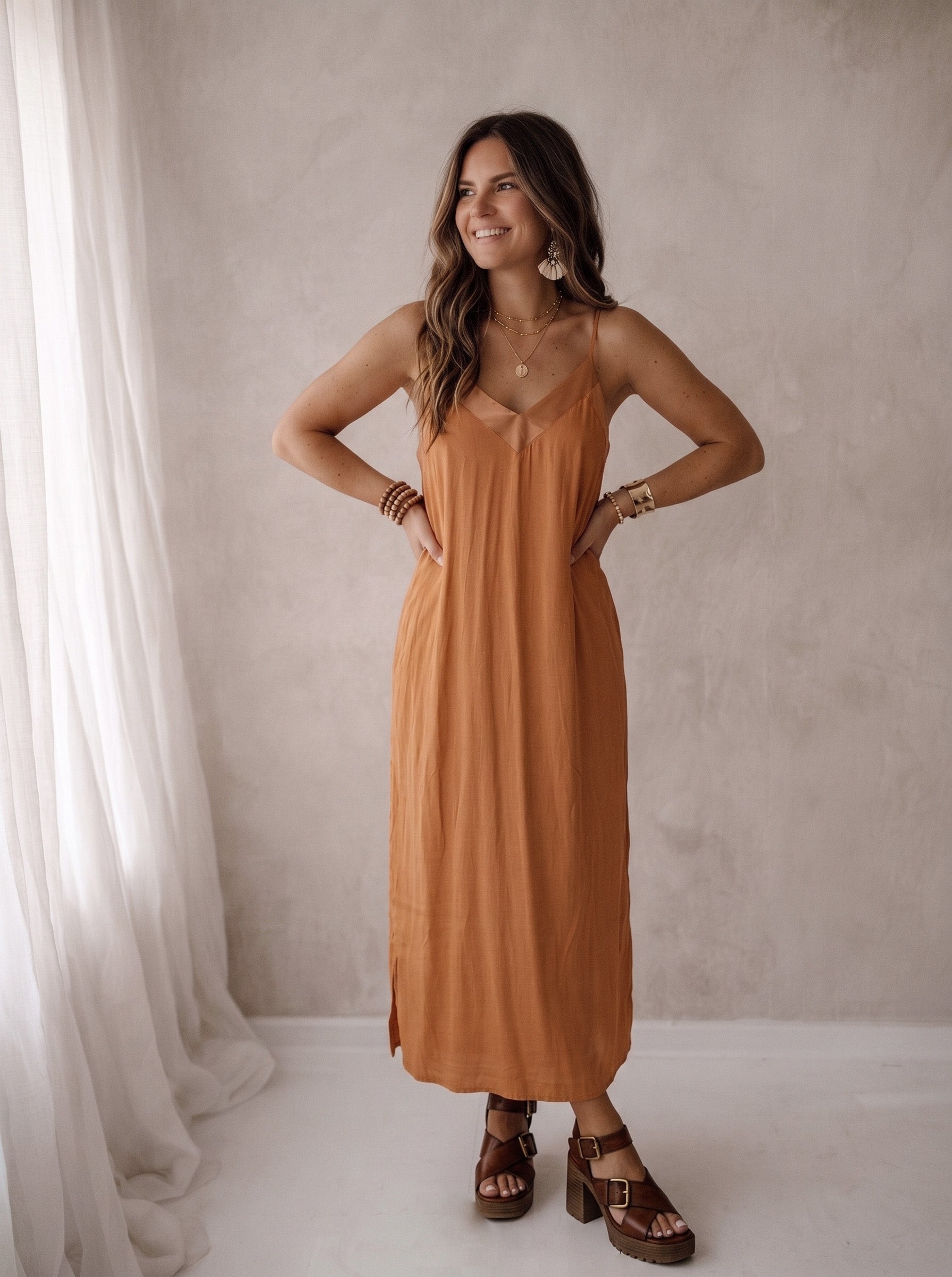 Kleid Suze Hell Camel