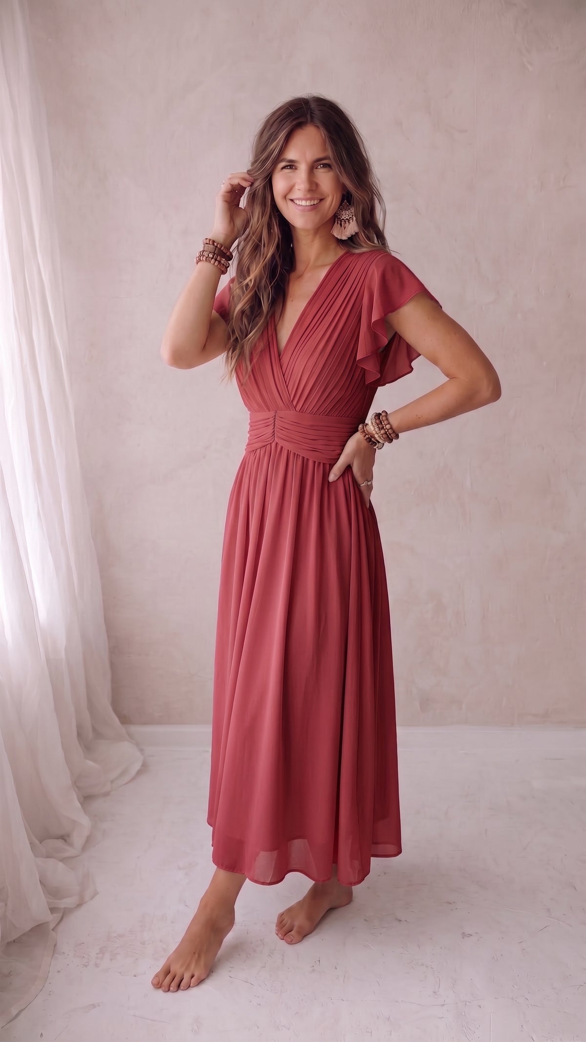 Dress Model Roos Raspberry