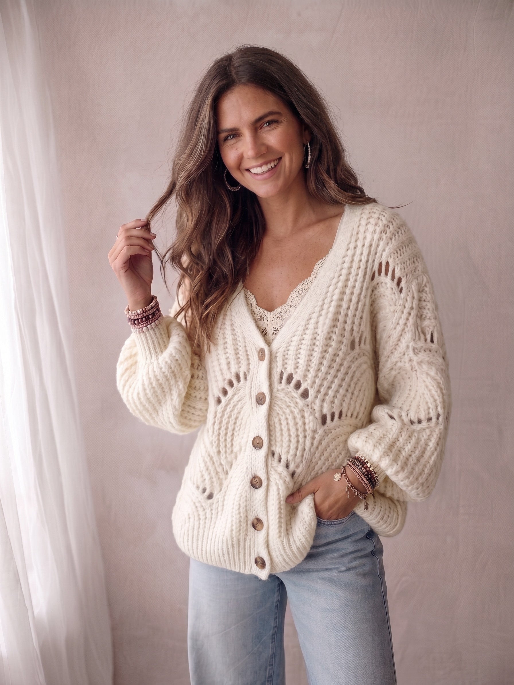 Gilet modèle Soof blanc cassé