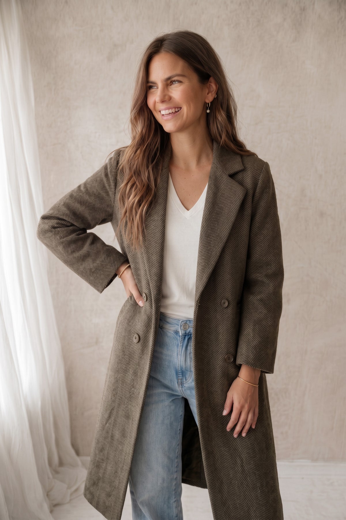 Jas Fleur gemêleerd - Taupe