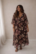 Dress Puck flowers brown/pink