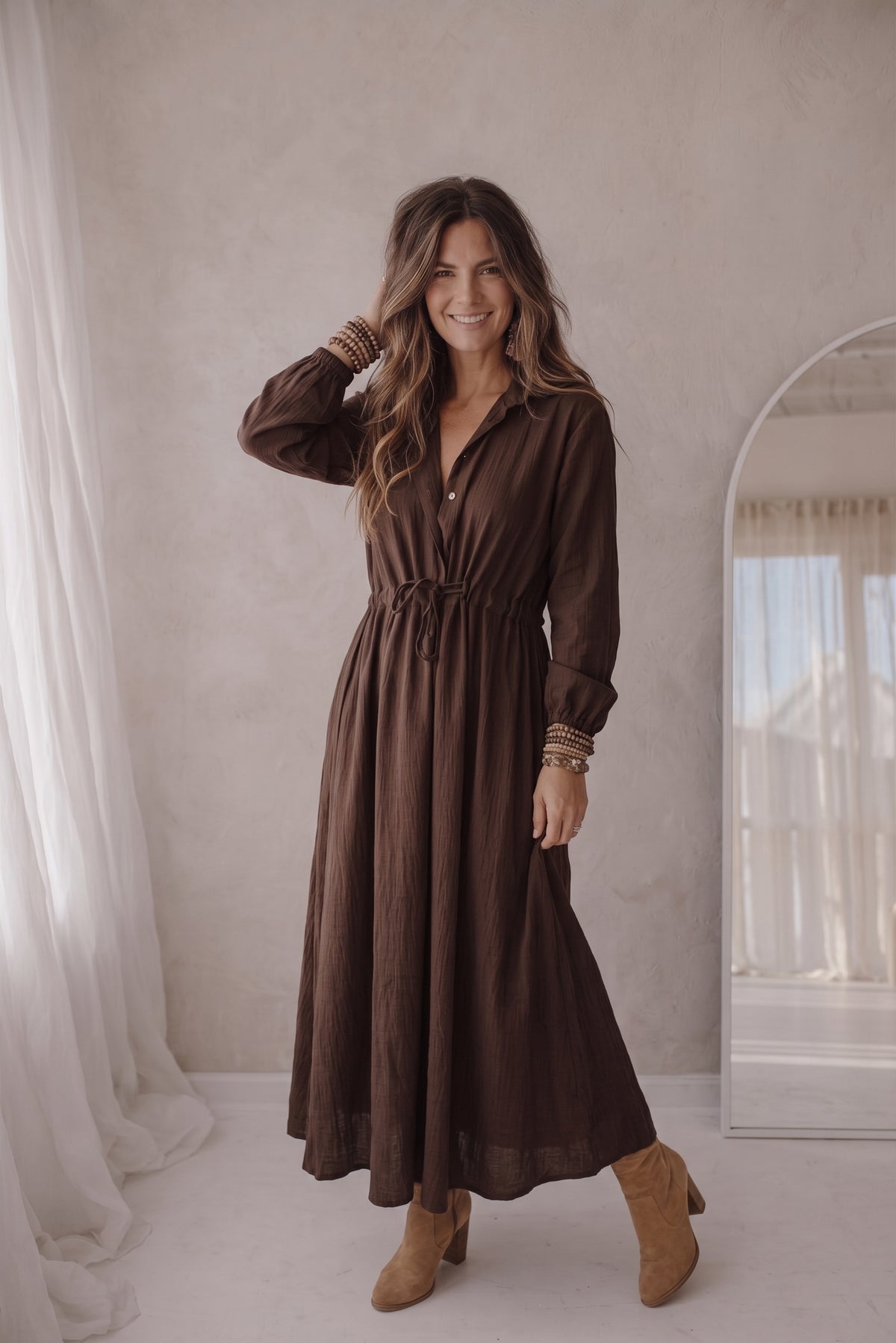 Jurk Poppy bruin