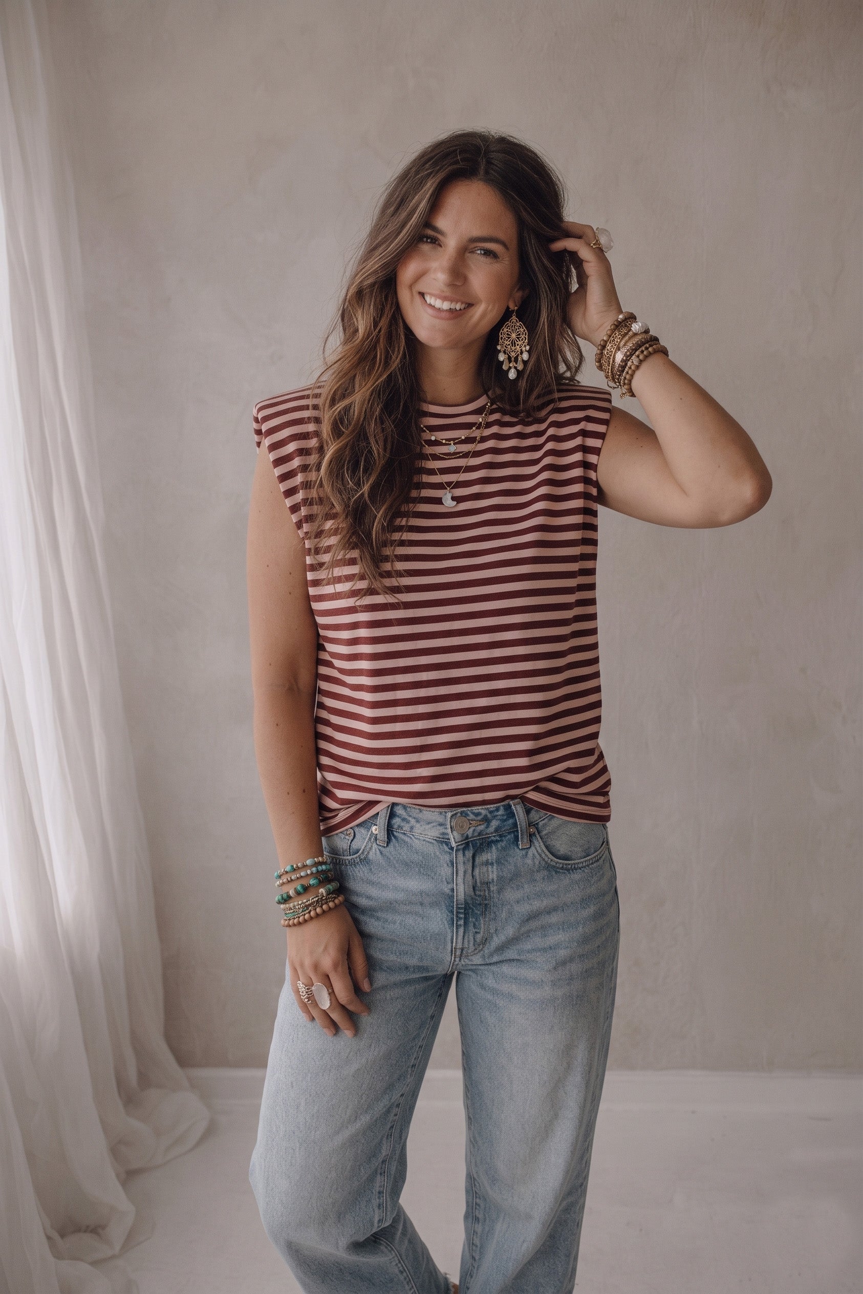Top Stripe burgundy/pink