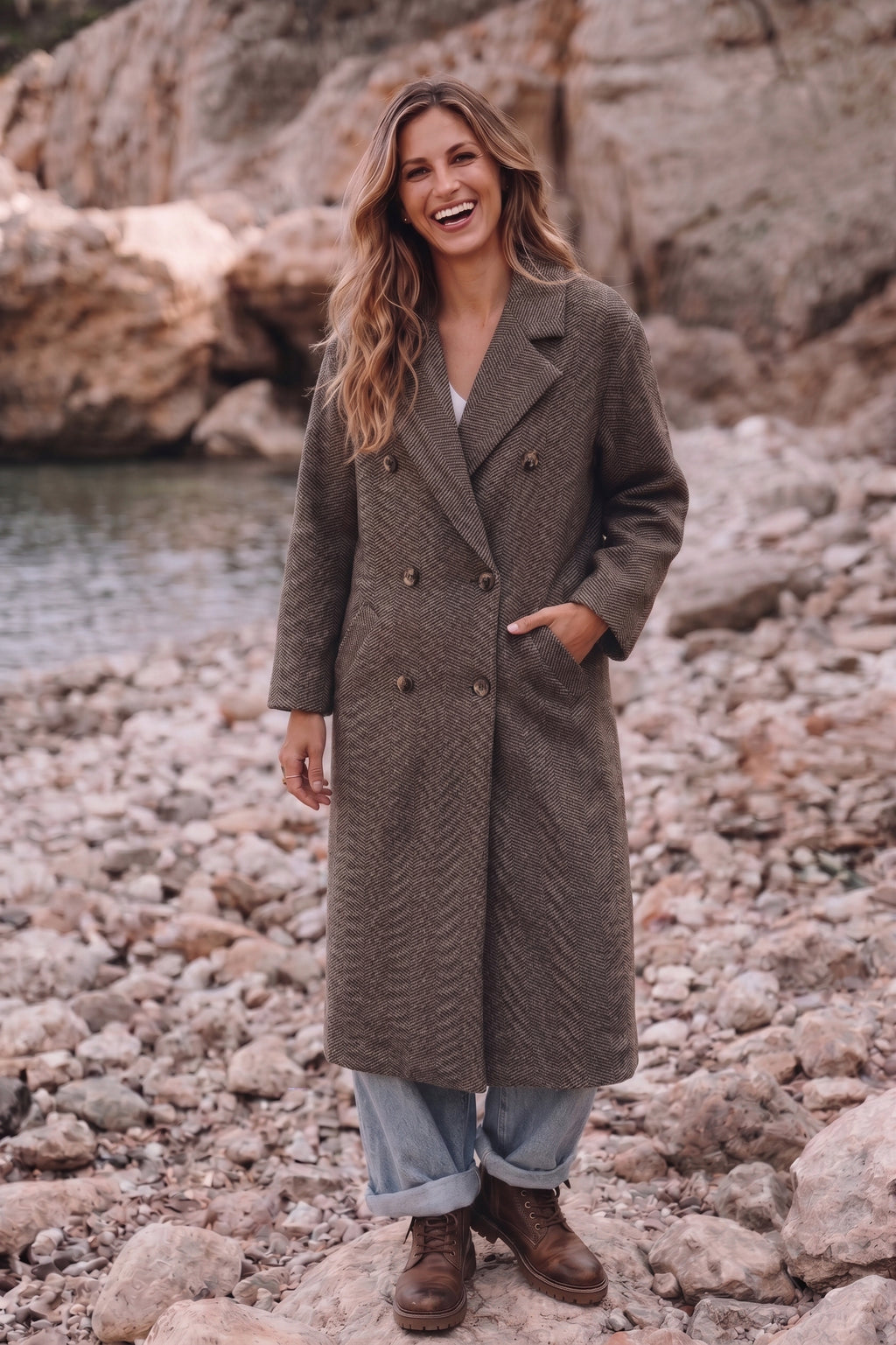 Jas Fleur gemêleerd - Taupe