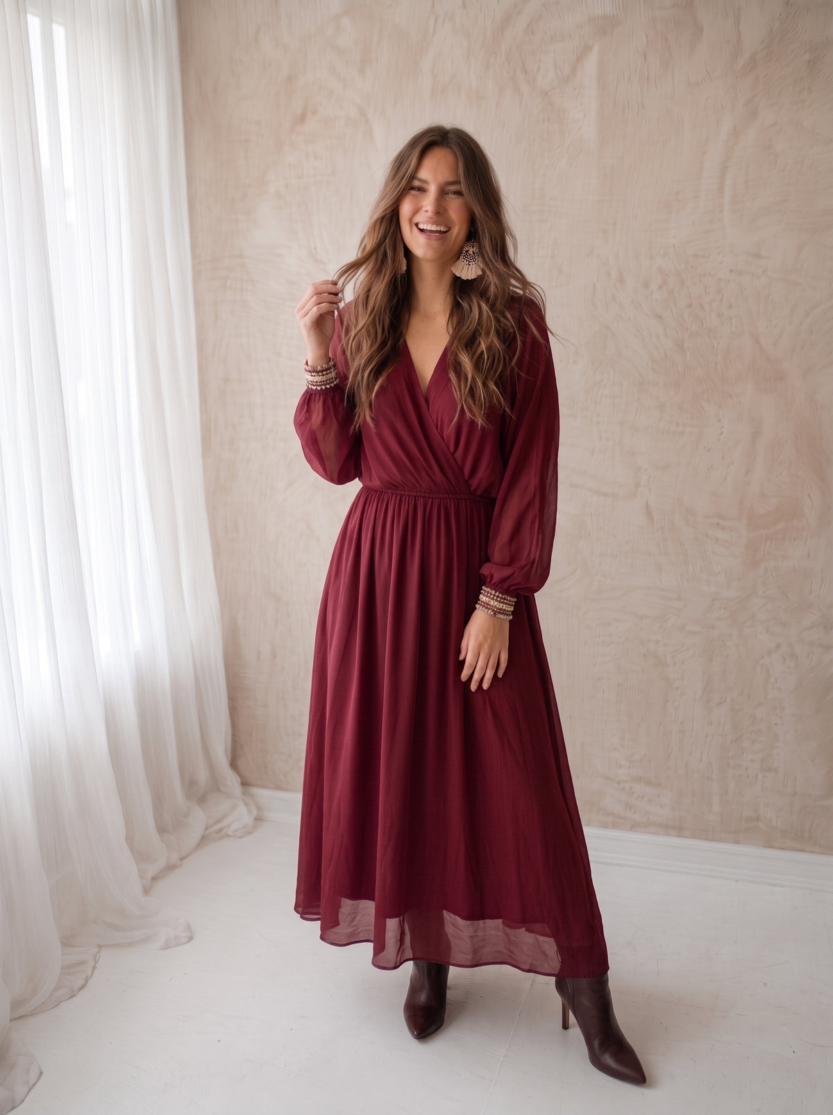 Lola party dress - Burgundy
