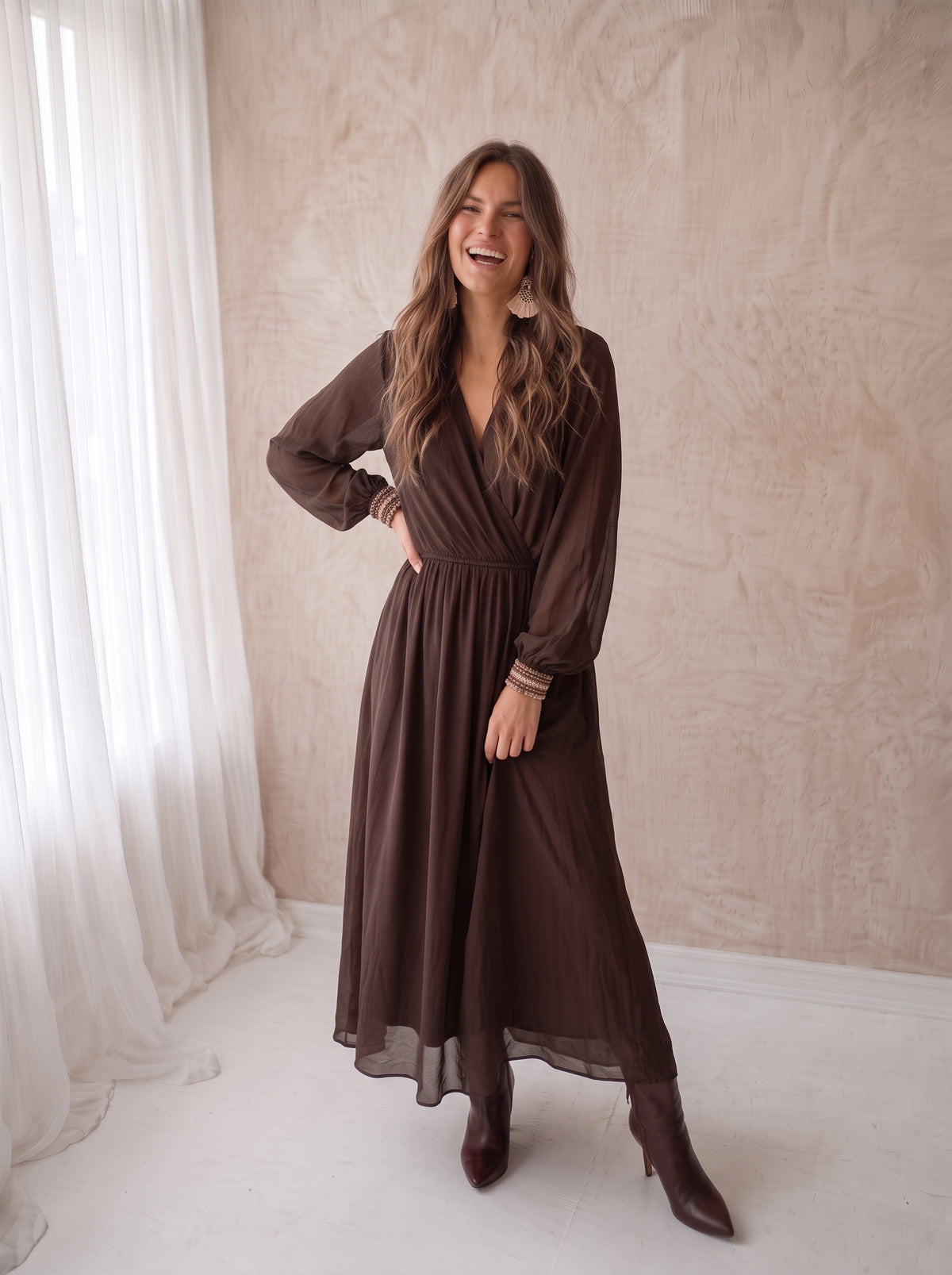 Jurk Lola party - Brown