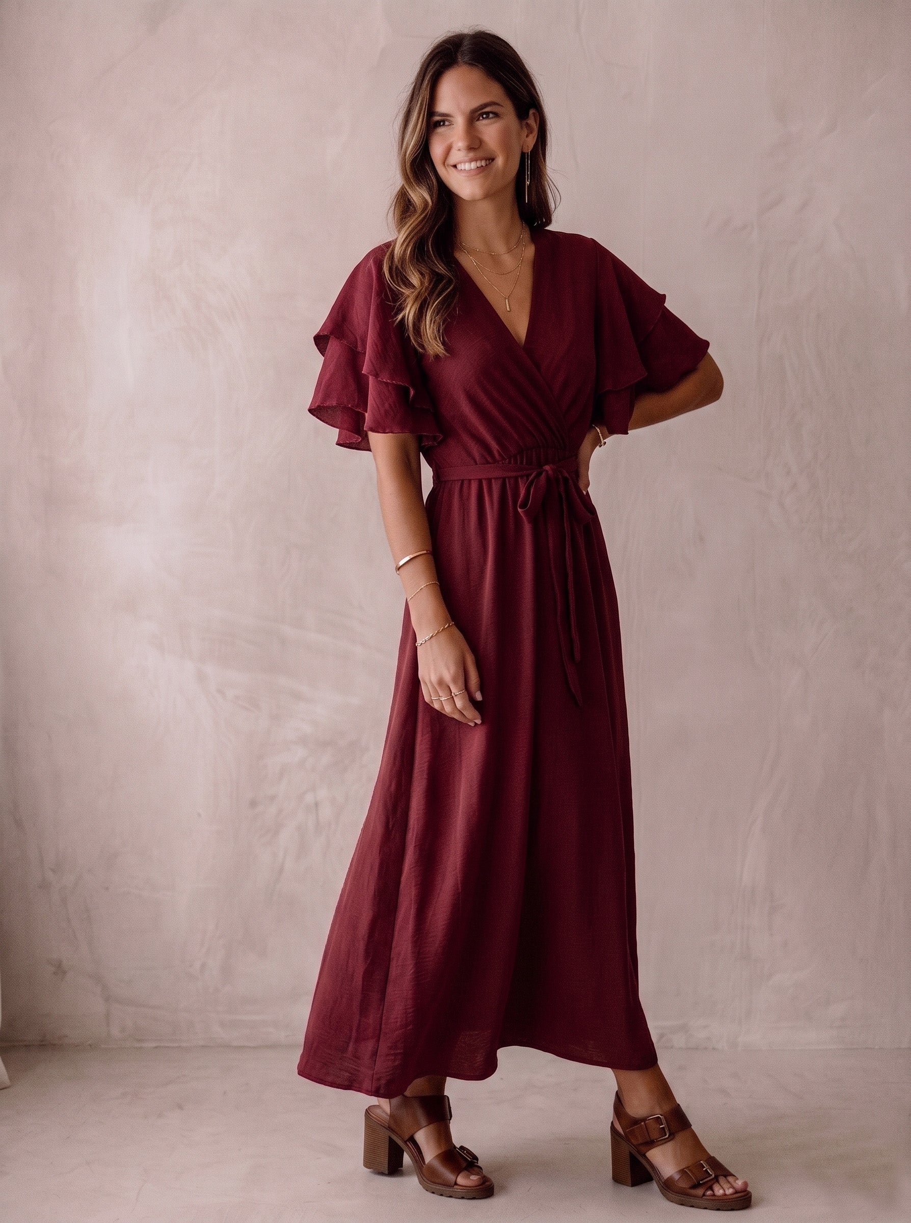 Jurk Carly burgundy