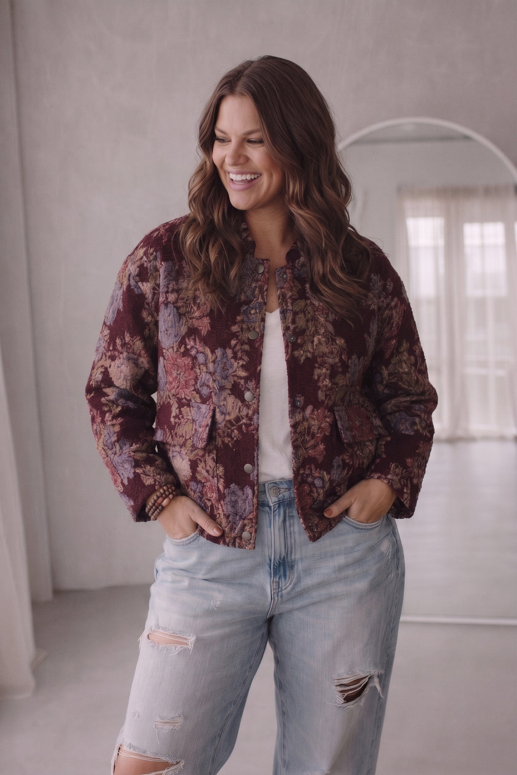 Jacke Modell Sera Burgunderrot