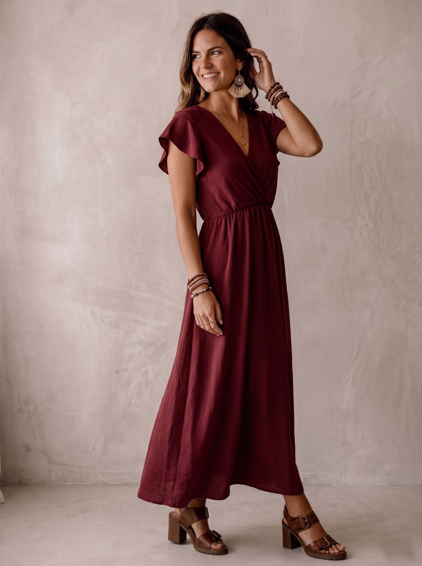 Jurk Josy bordeaux