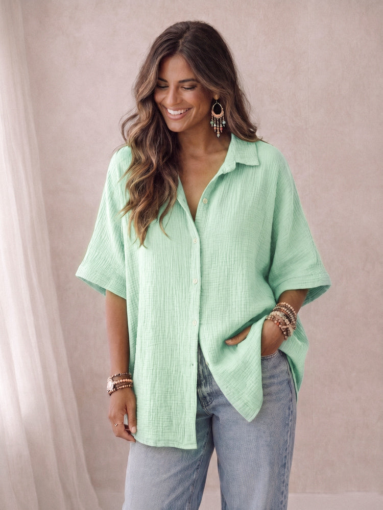 Blouse mousseline menthe