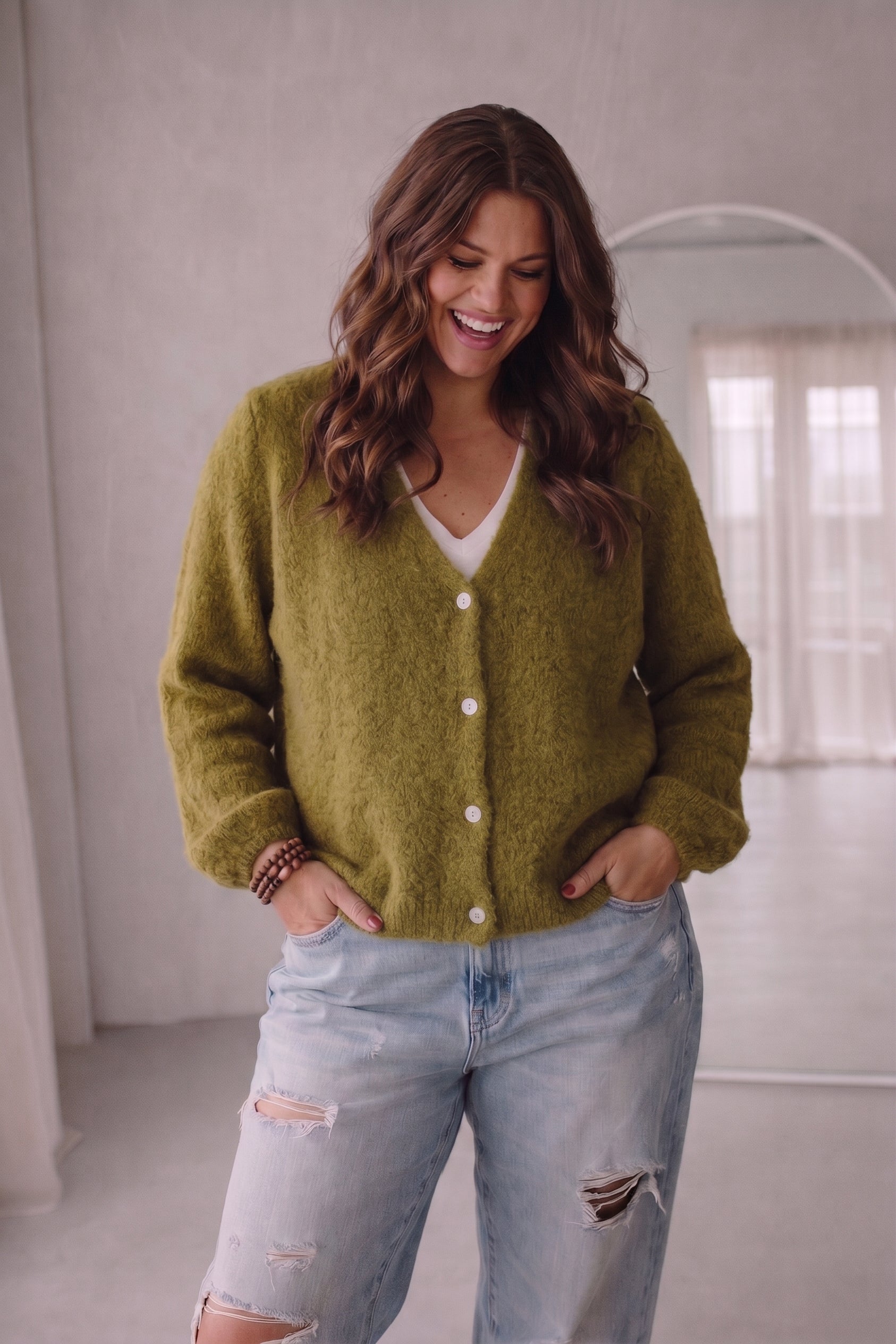 Gilet modèle Josy olive
