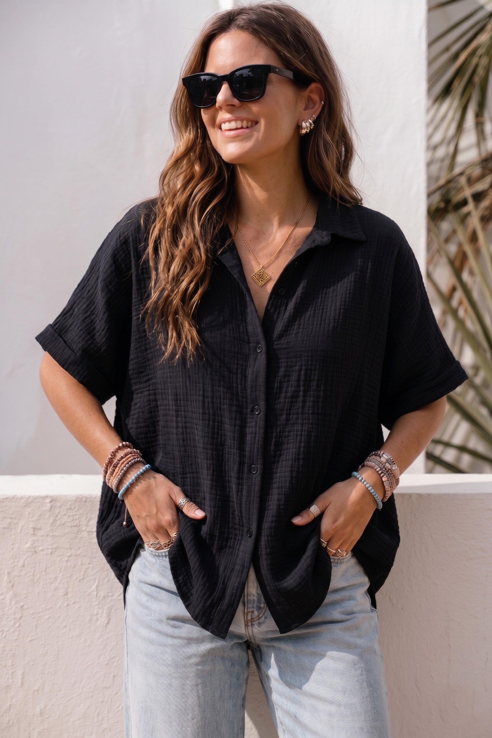 Green Mousseline Blouse