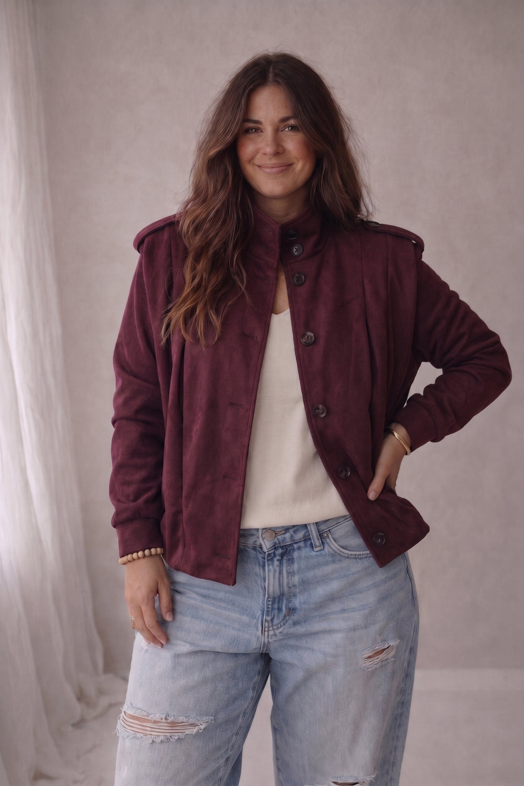 Jacke Modell Loïs, Burgunderrot