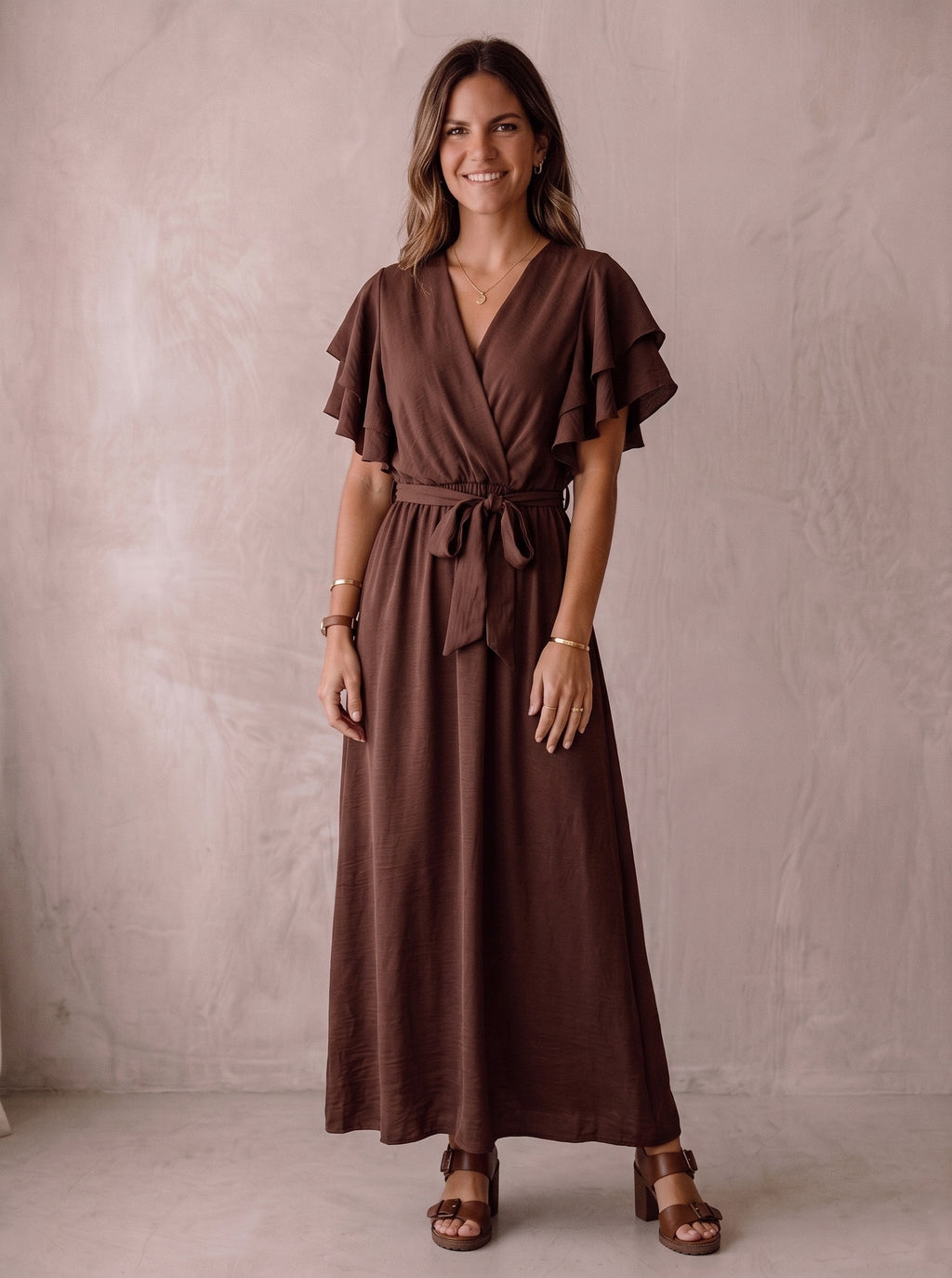 Robe Carly marron