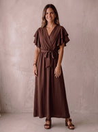 Robe Carly marron