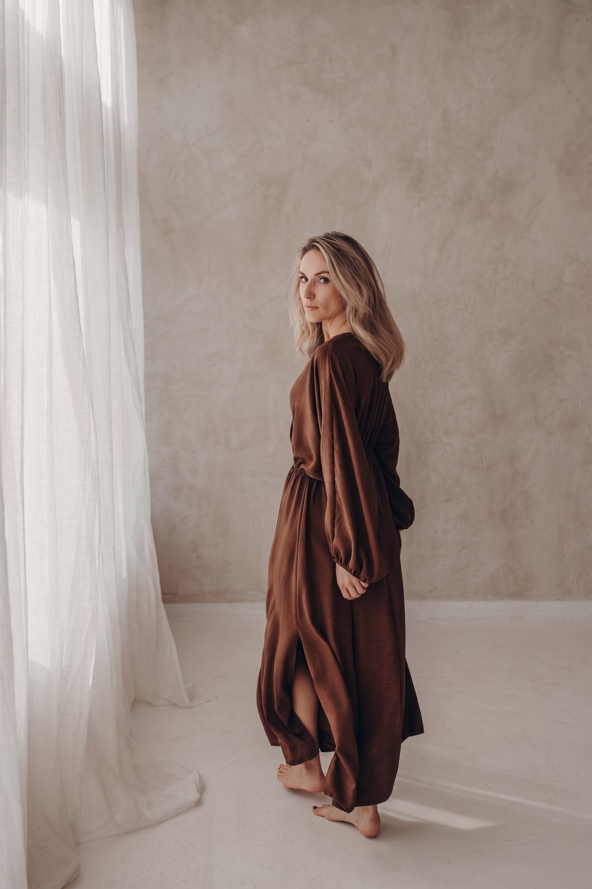 Jurk model Lola donker bruin