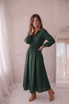 Dress poppy dark green