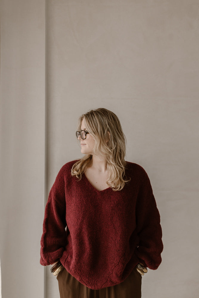 Sweater Feline Bordeaux
