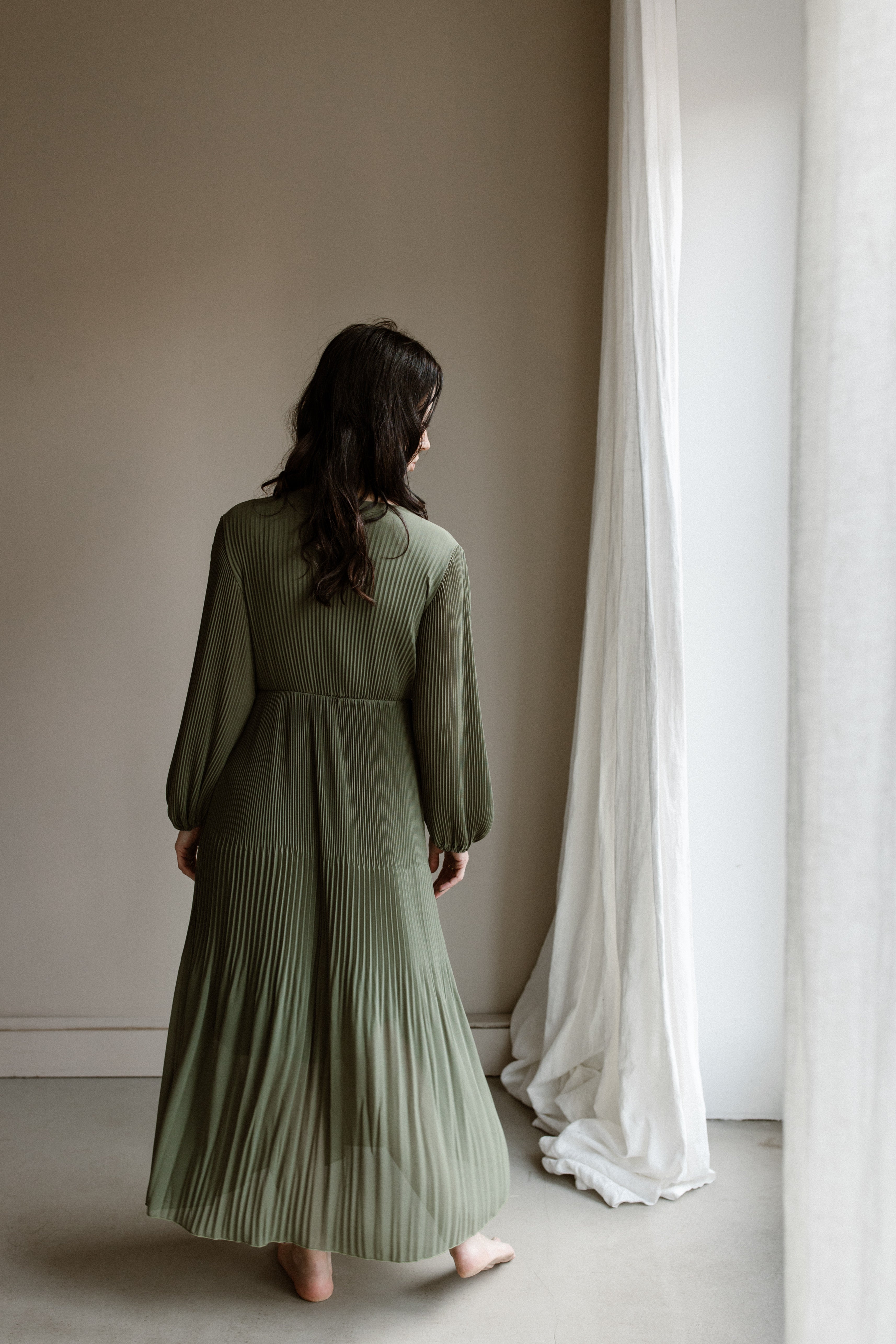 Jurk Fem leger groen