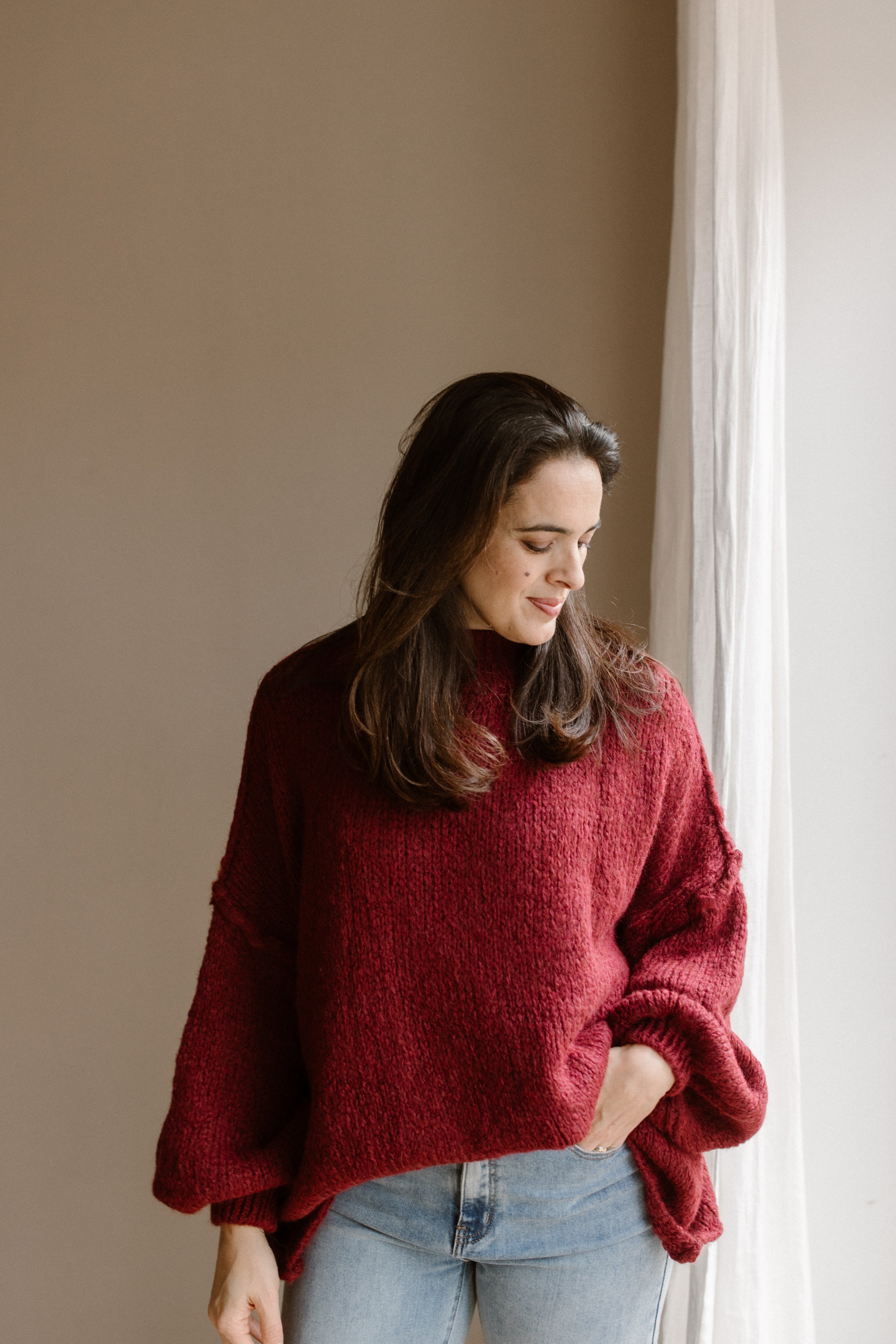 Pull Lune bordeaux