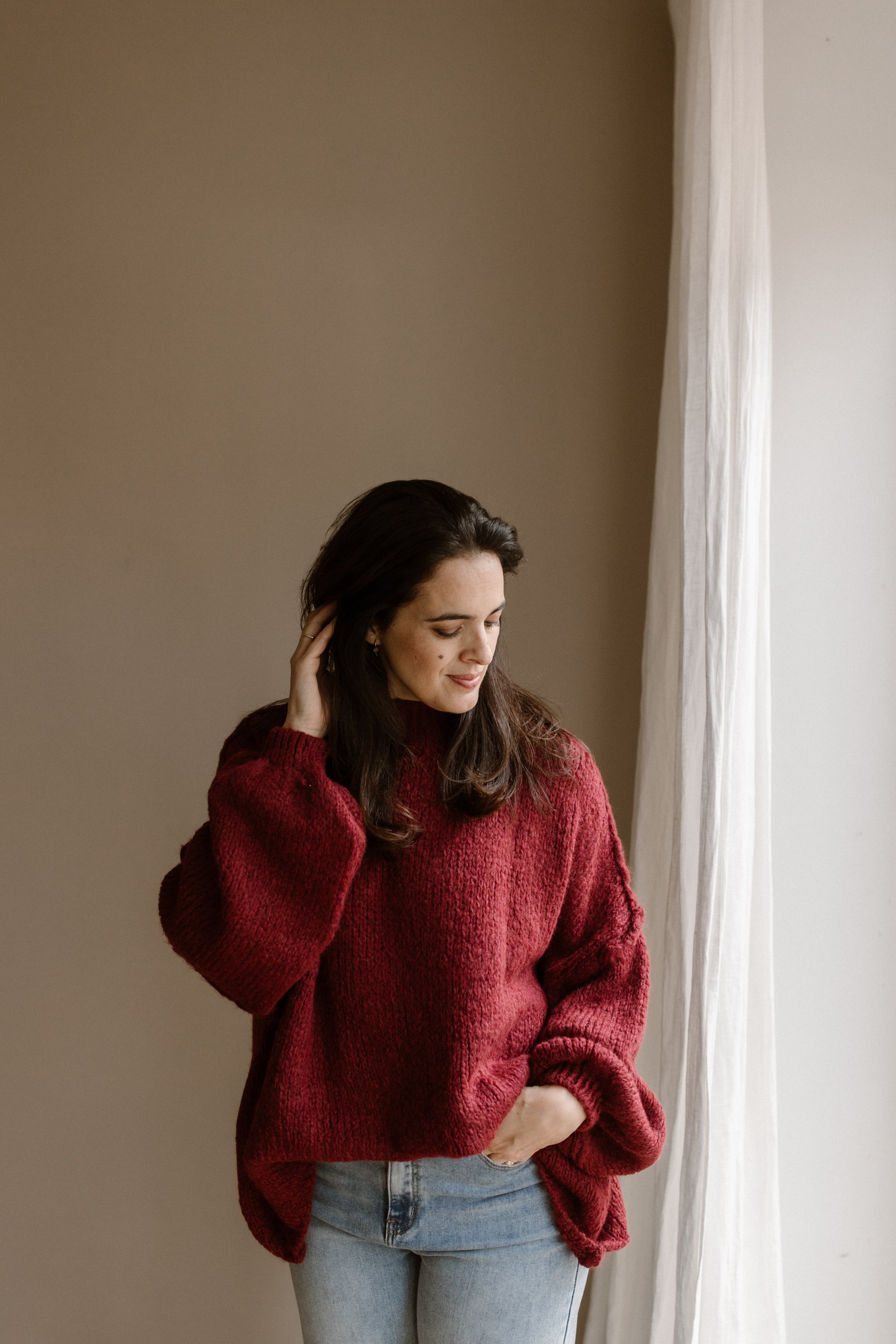 Pull Lune bordeaux