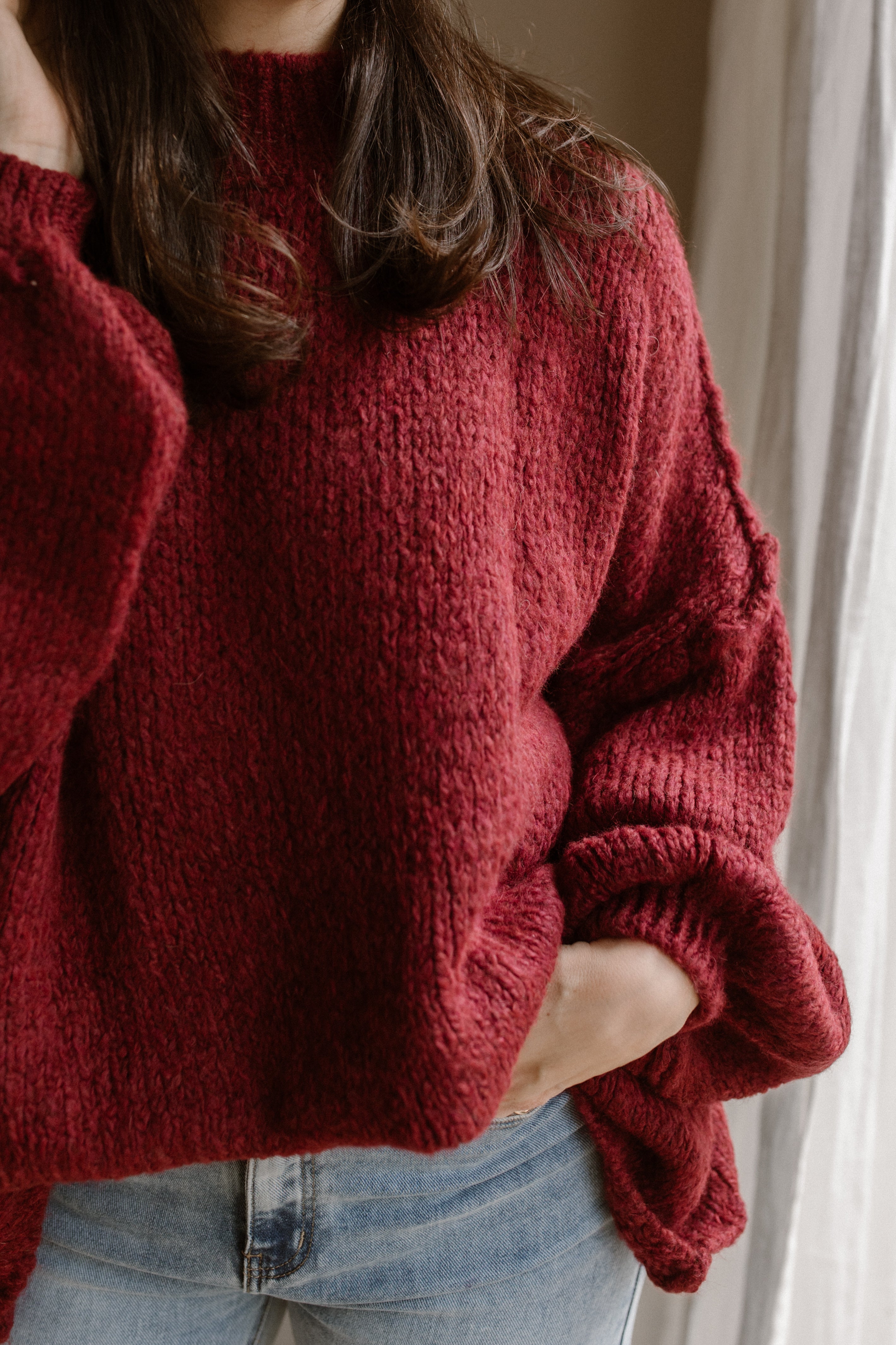 Pull Lune bordeaux