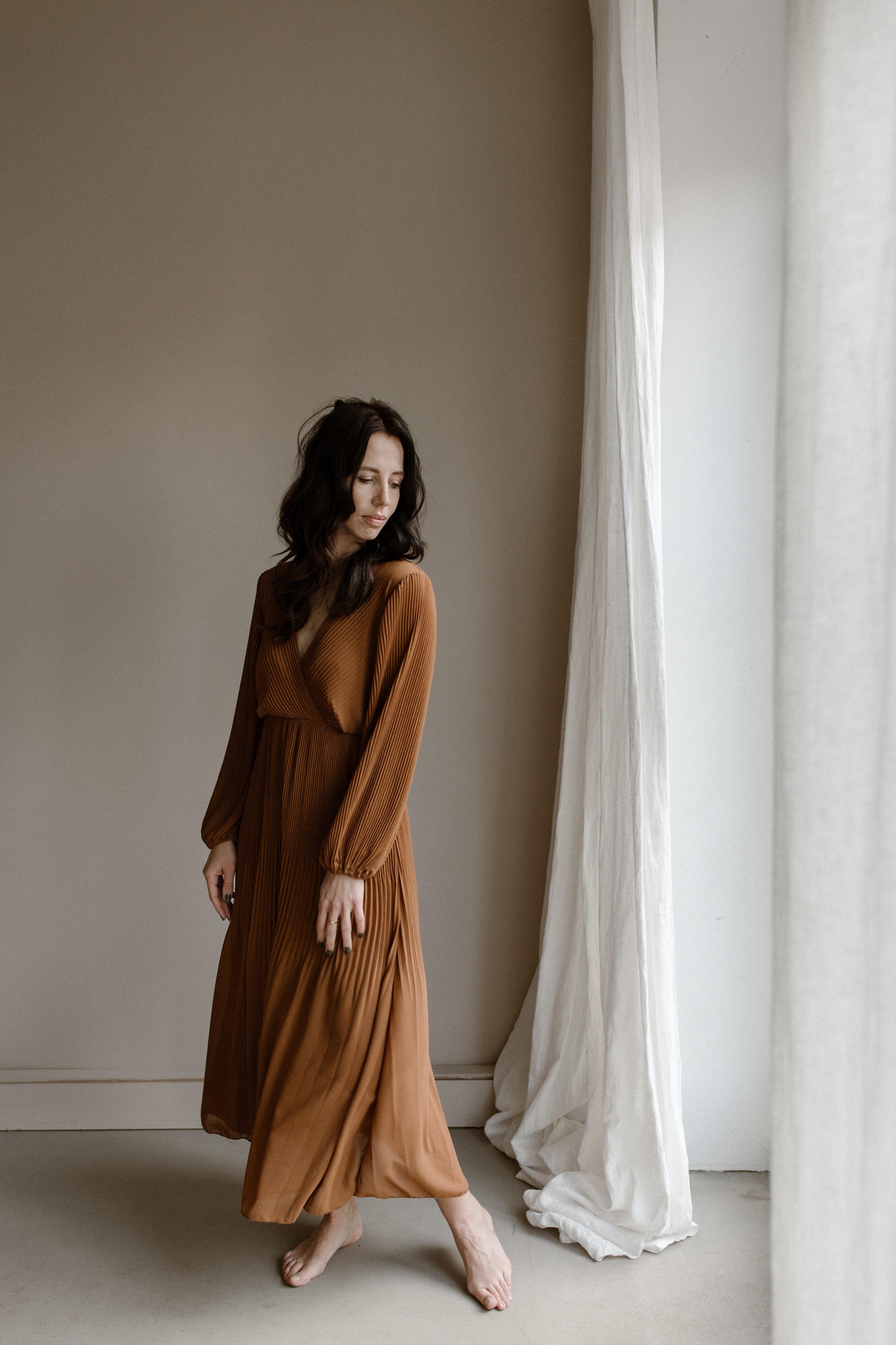 Jurk Fem Camel