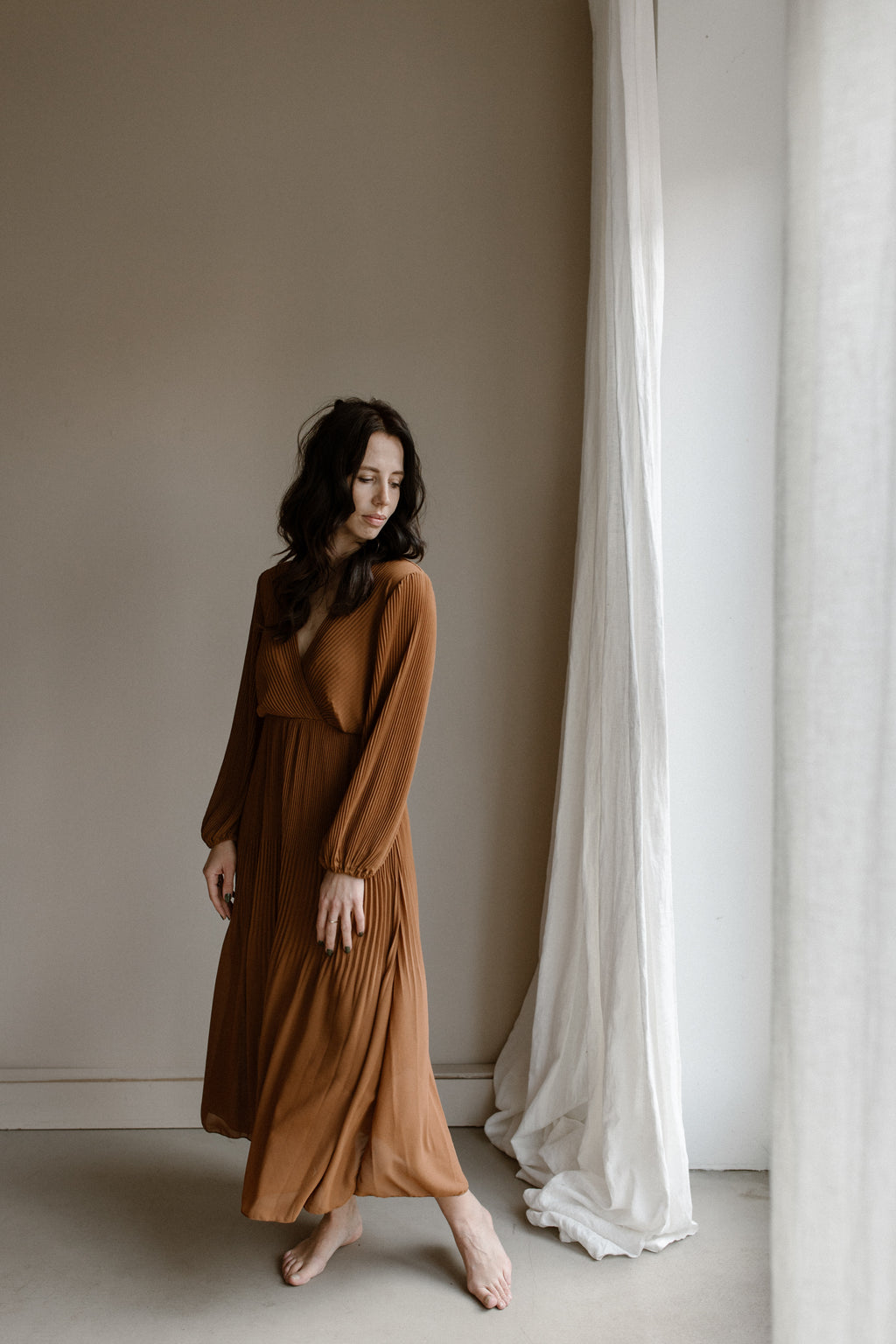Jurk Fem camel