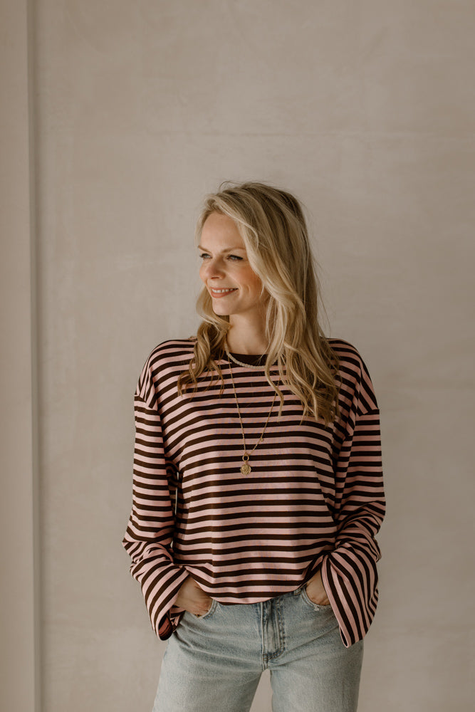 Pull Mees Marron/Rose