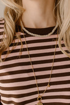 Pull Mees Marron/Rose