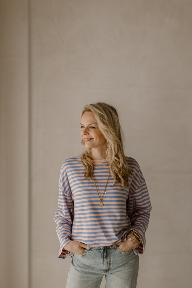Pullover Mees Rosa/Blau