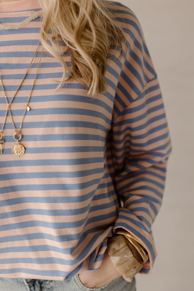 Pullover Mees Rosa/Blau