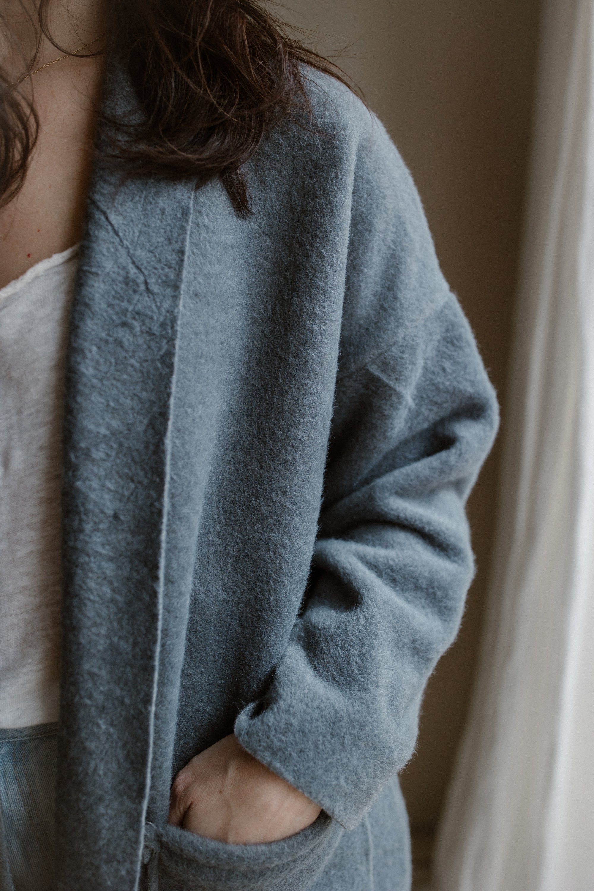 Vest Maud light blue/gray