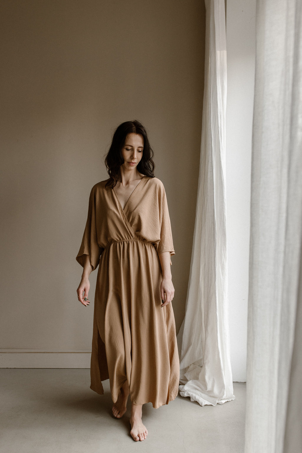 Jurk Puck licht camel