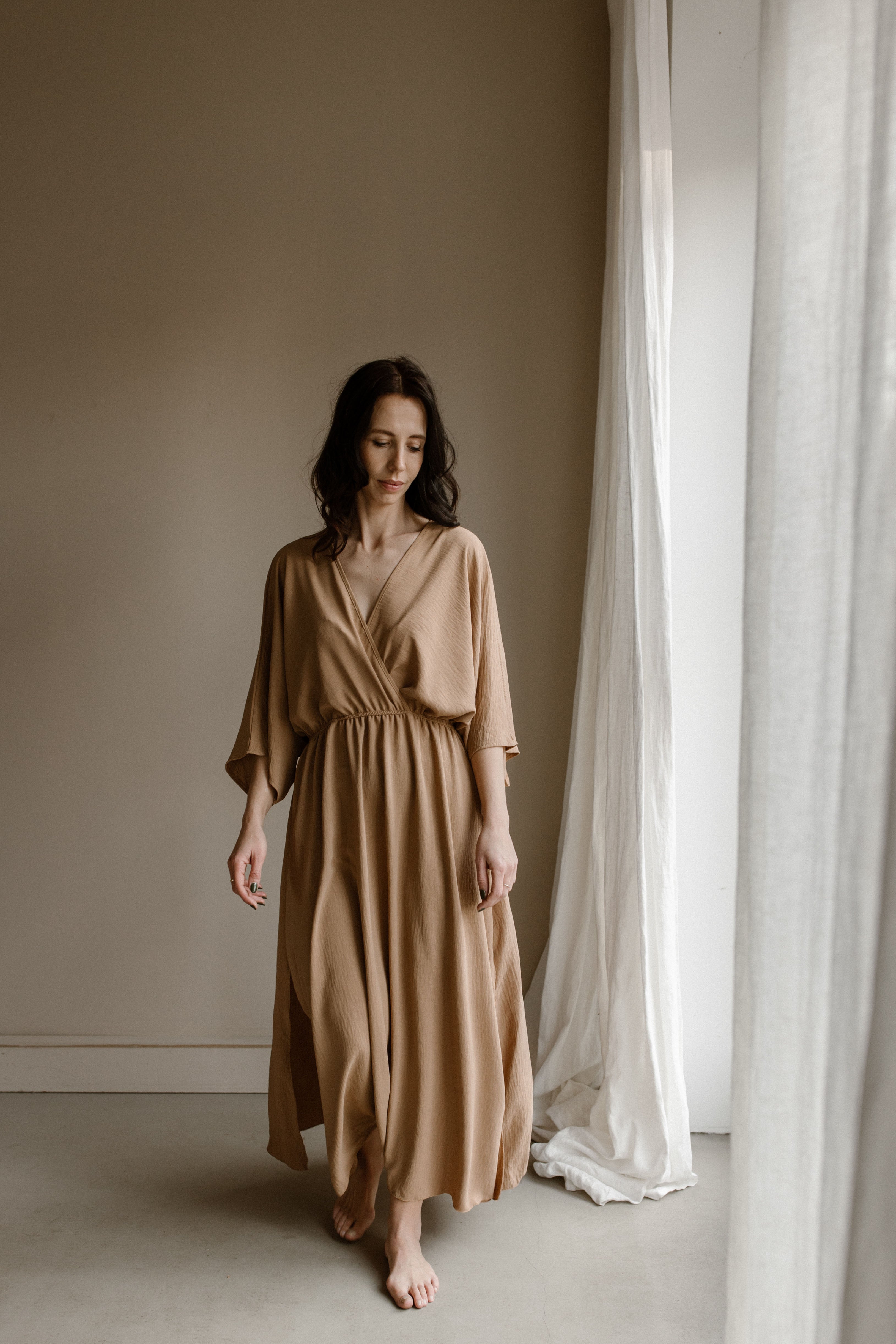 Jurk Puck licht camel