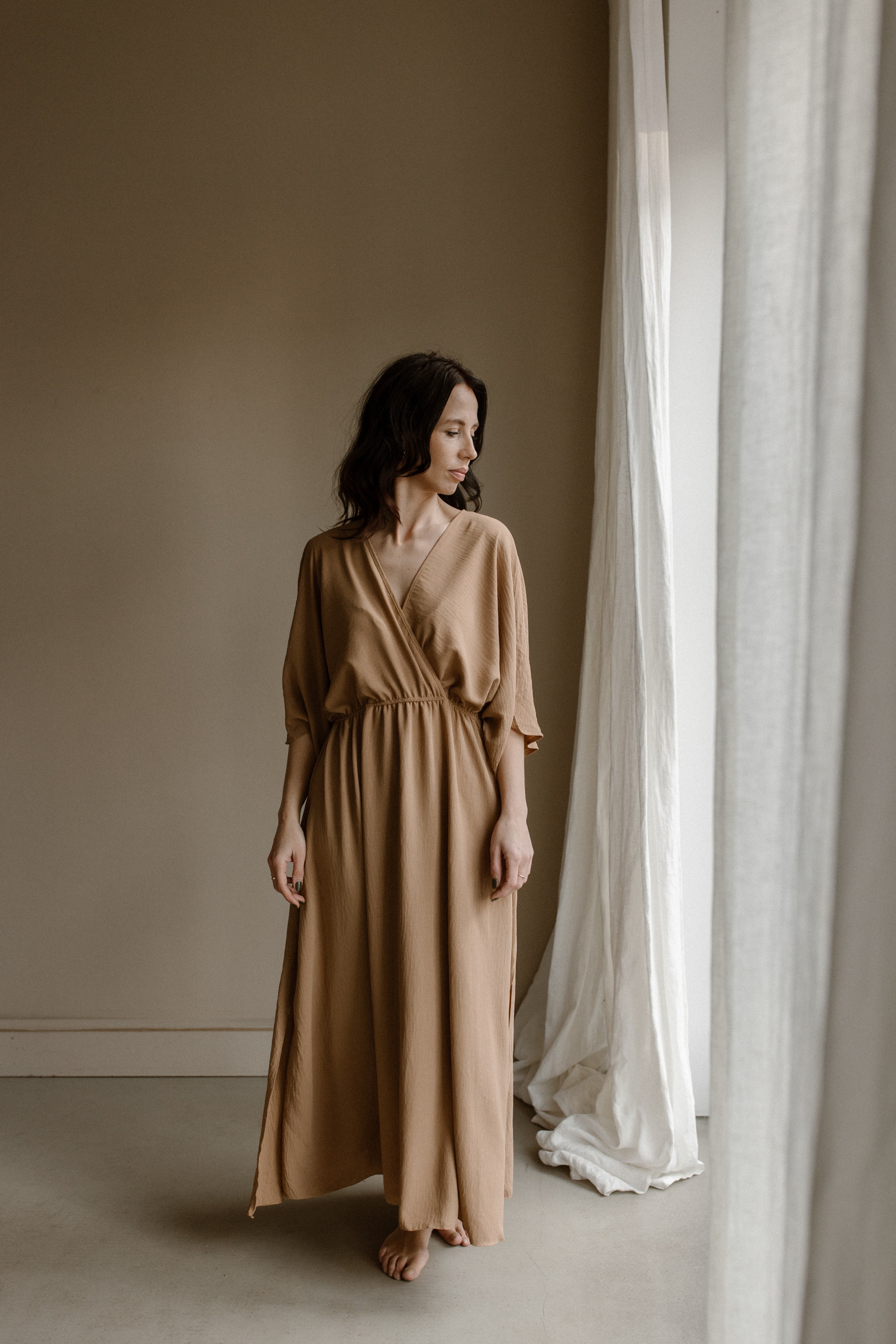 Jurk Puck licht camel