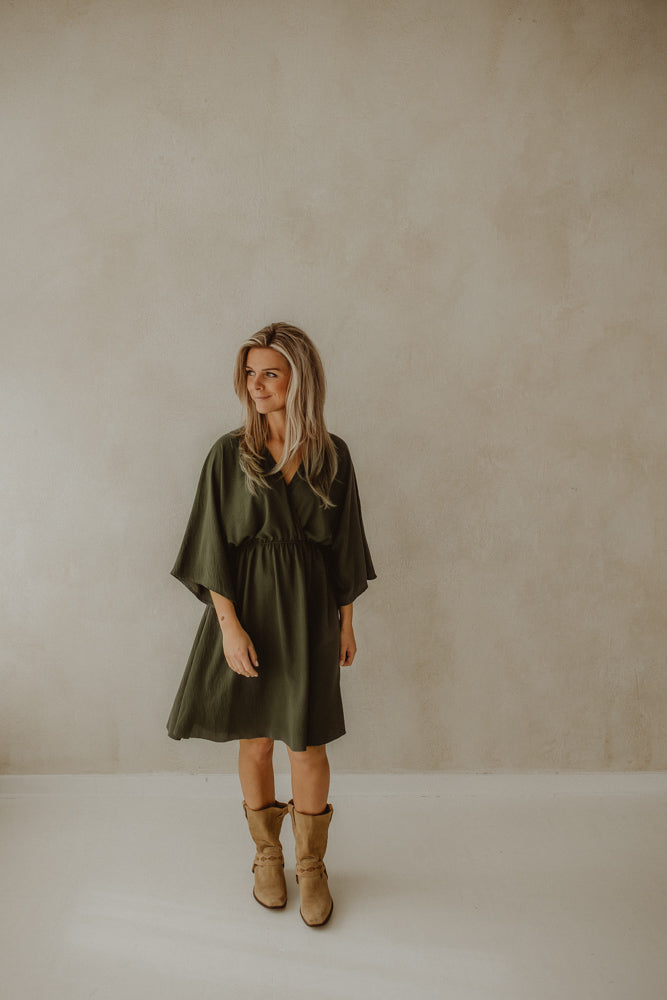 Jurk Guusje leger groen