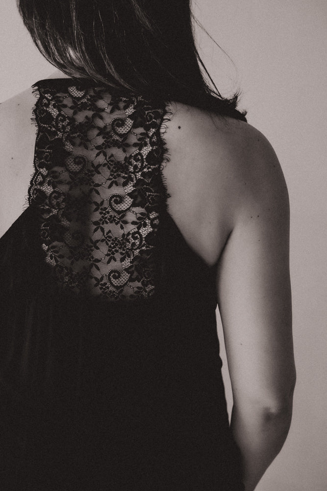 Top spaghetti strap black