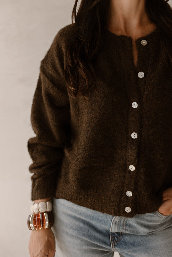 Vest Moos Donker Bruin