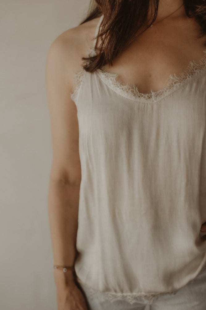 Haut bretelle spaghetti beige