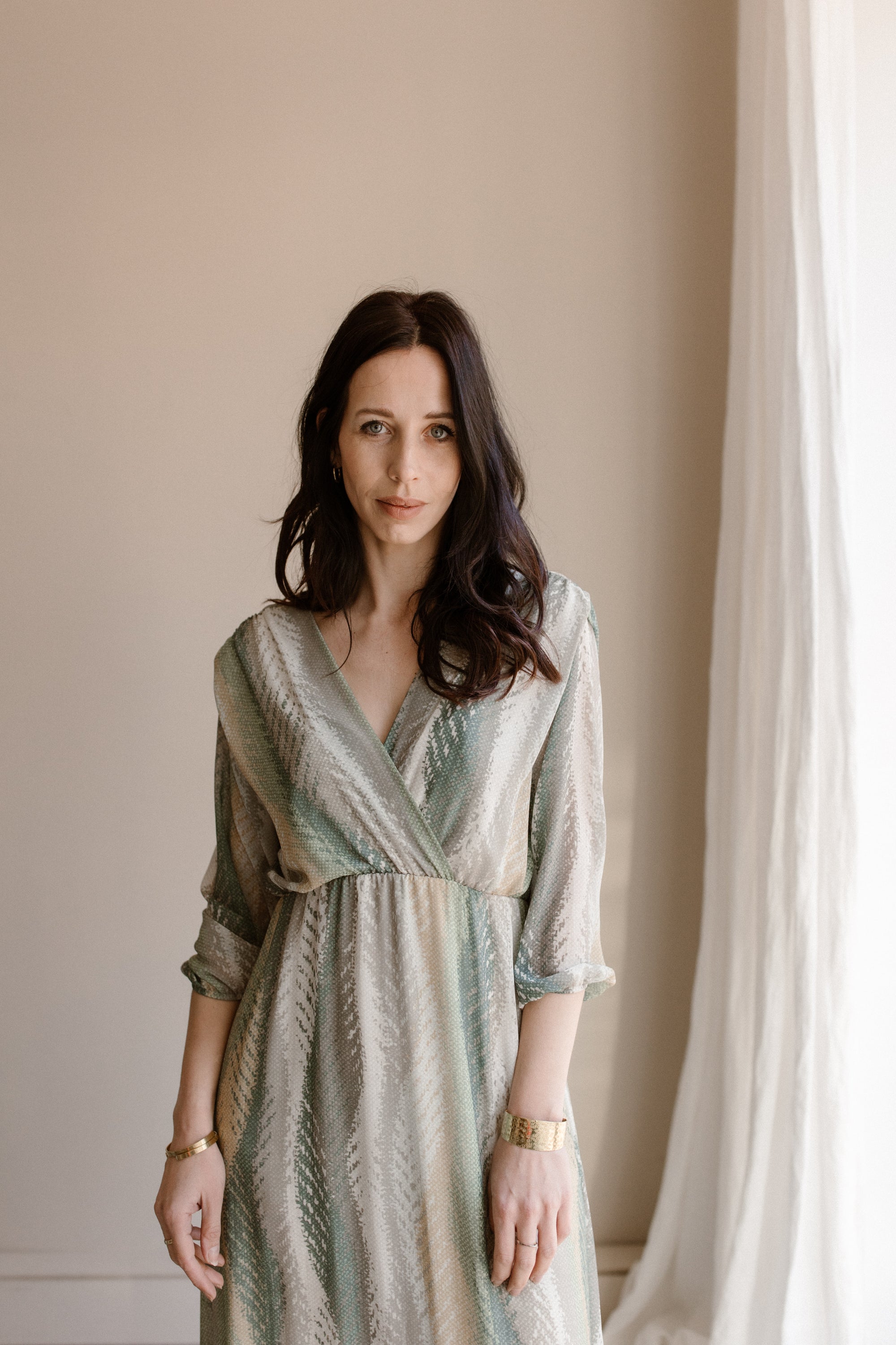 Jurk Lela green/taupe