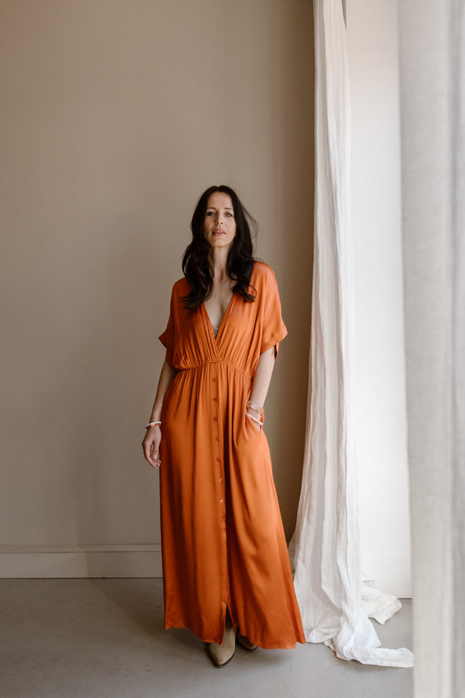 Dress Emme Oranje/Roest