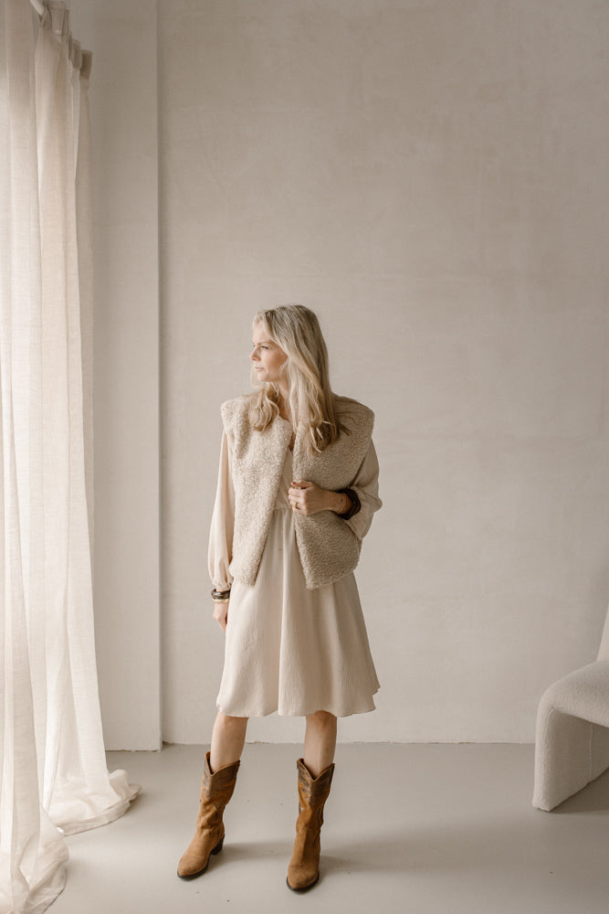 Gilet Teddy Beige