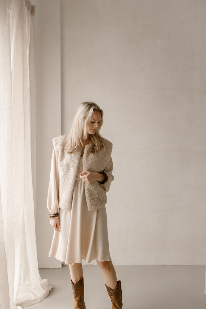 Gilet Teddy Beige