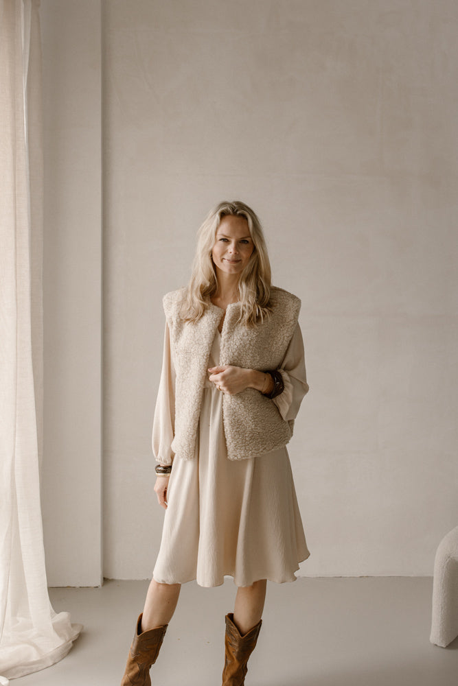 Gilet Teddy Beige
