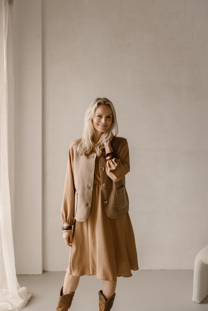 Jurk Keet licht camel